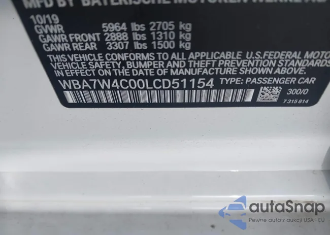 WBA7W4C00LCD51154: 43249356