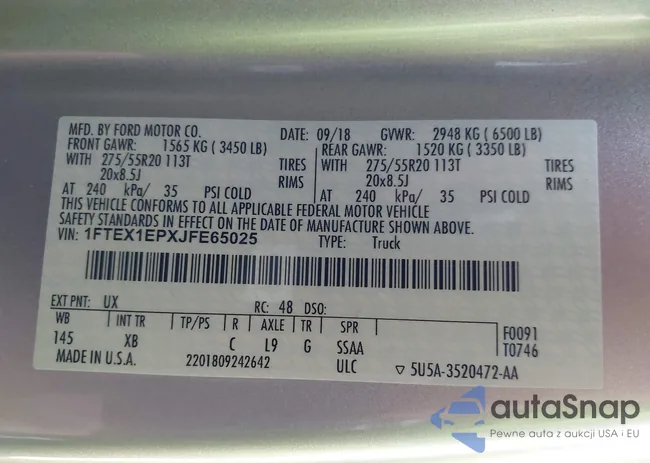 1FTEX1EPXJFE65025: 43249408