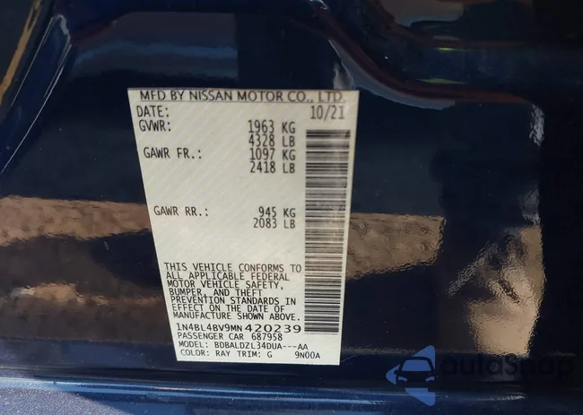 1N4BL4BV9MN420239: 43249426