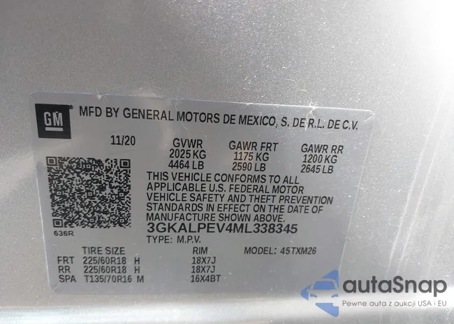 3GKALPEV4ML338345: 43248528