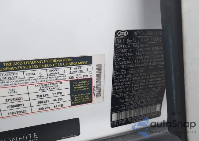 SALWG2VF7FA628454: 43248582