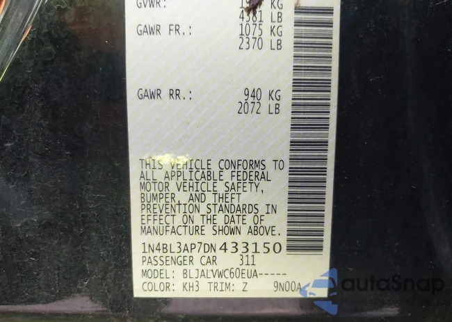 1N4BL3AP7DN433150: 43248630