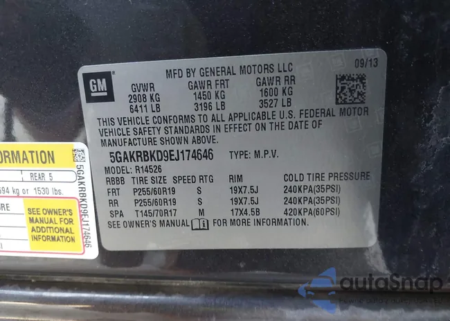 5GAKRBKD9EJ174646: 43248653