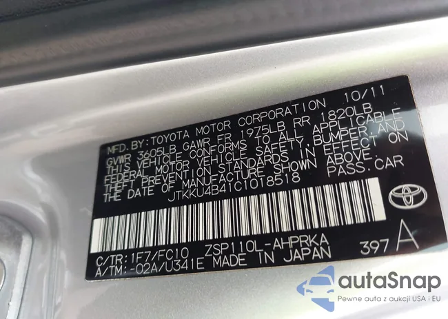 JTKKU4B41C1018518: 43248672