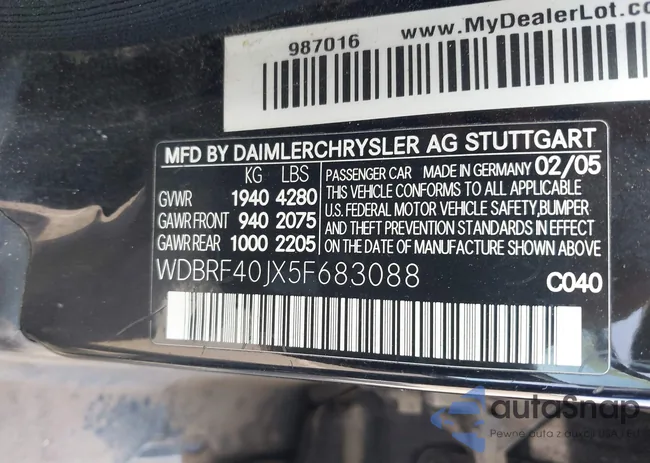 WDBRF40JX5F683088: 43248801