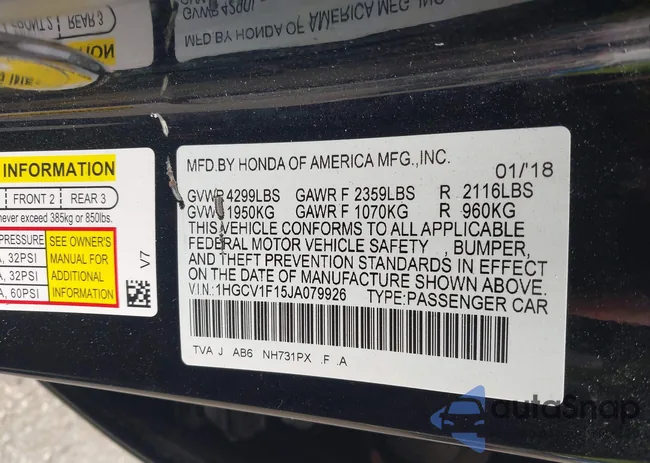 1HGCV1F15JA079926: 43248841