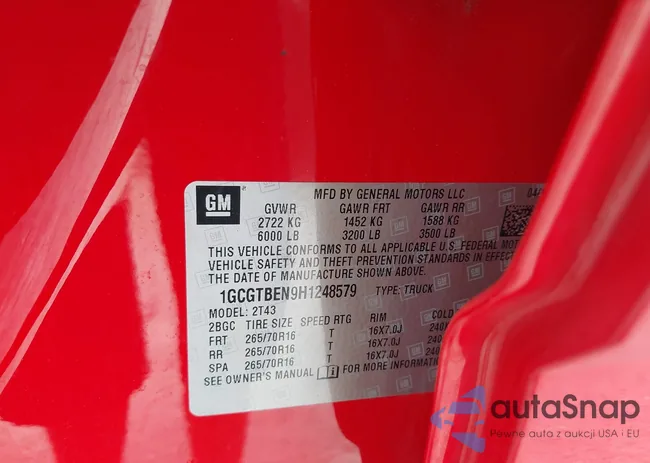 1GCGTBEN9H1248579: 43248855