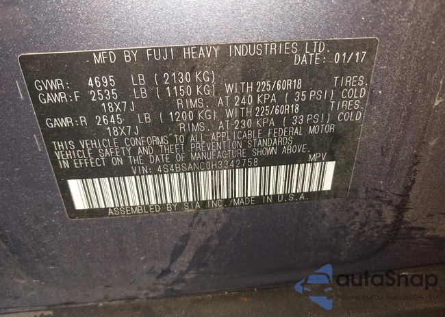 4S4BSANC0H3342758: 43249906