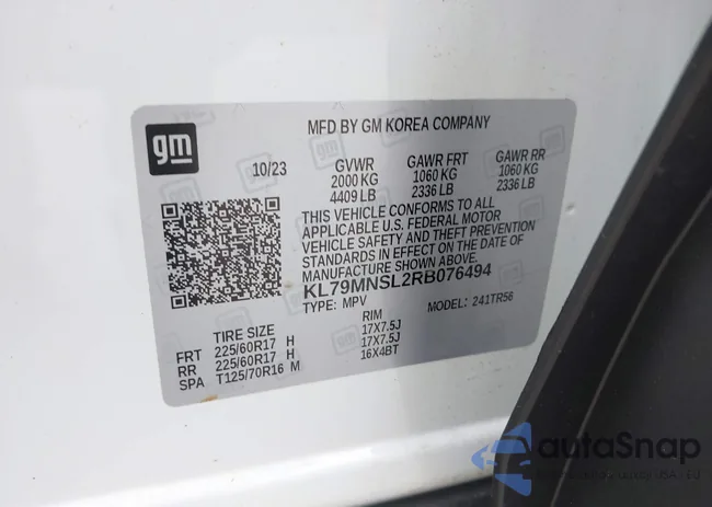 KL79MNSL2RB076494: 43249915