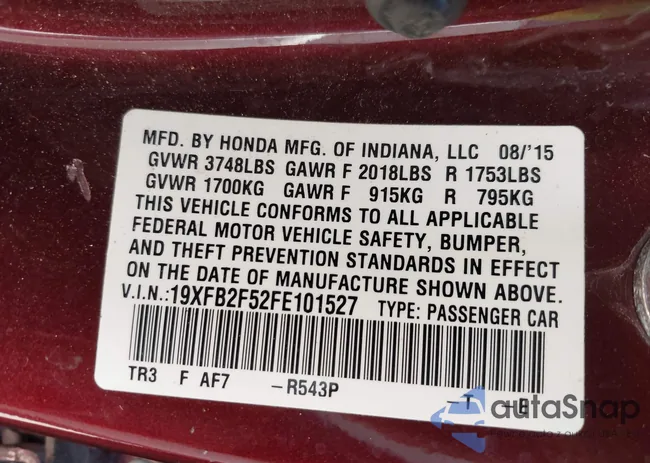 19XFB2F52FE101527: 43249947