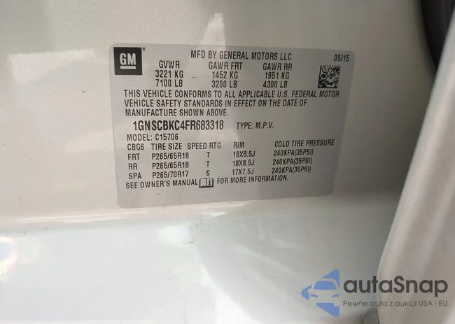 1GNSCBKC4FR683318: 43250097