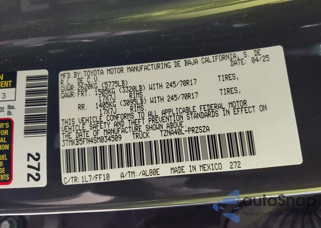 3TMKB5FN4SM034509: 43250126