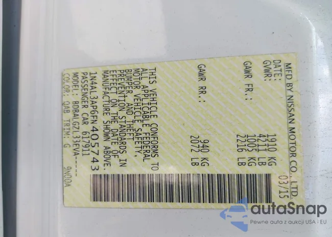 1N4AL3AP6FN405743: 43250150