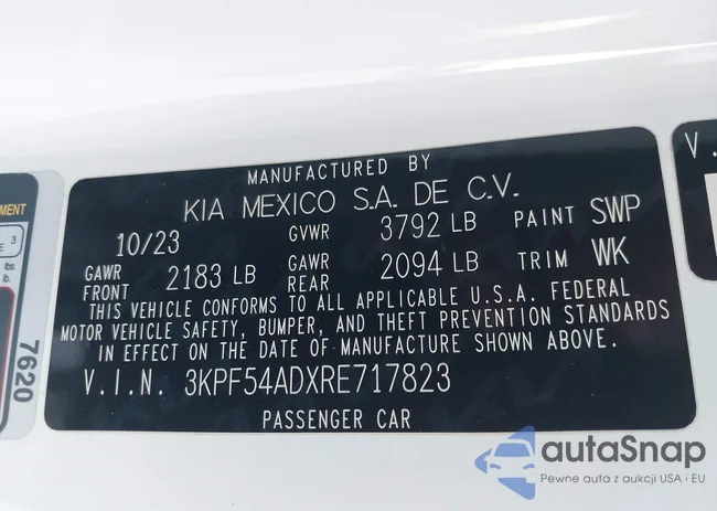 3KPF54ADXRE717823: 43250179