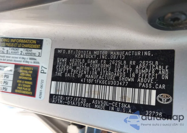 4T1BF1FK6EU303477: 43250254