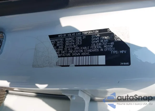 YV4102XMXG1077761: 43250457