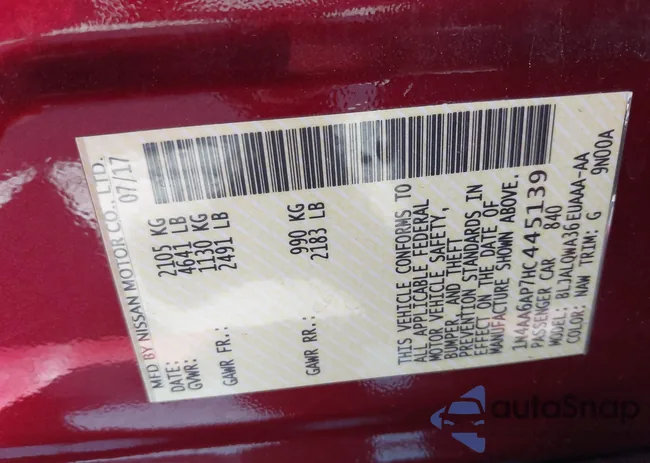 1N4AA6AP7HC445139: 43249492