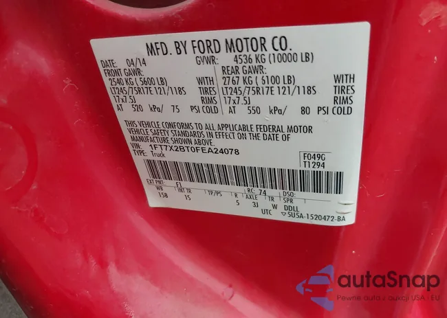 1FT7X2BT0FEA24078: 43251023