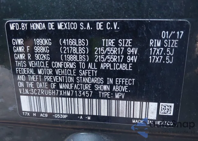 3CZRU6H7XHM713457: 43251027