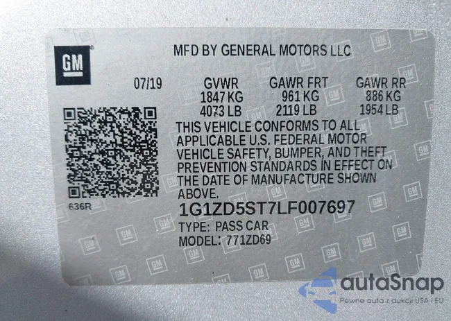 1G1ZD5ST7LF007697: 43251134