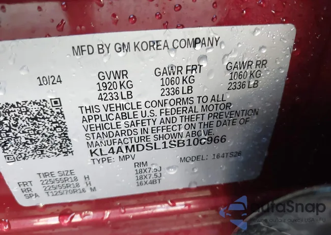 KL4AMDSL1SB106966: 43251169