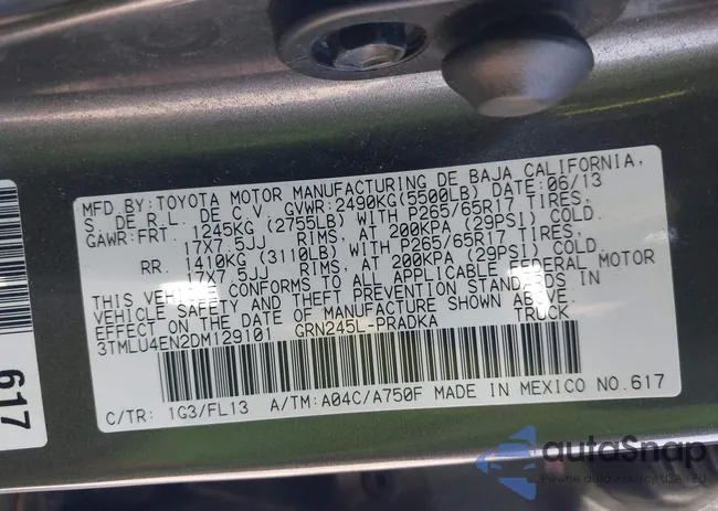 3TMLU4EN2DM129101: 43251172