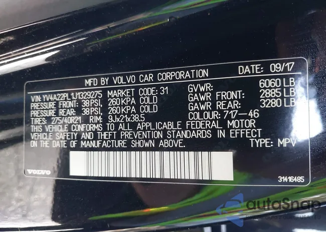 YV4A22PL1J1329275: 43251263