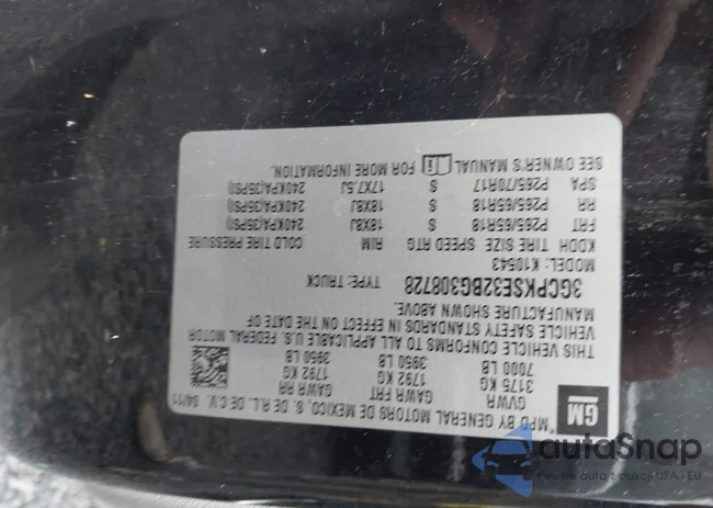 3GCPKSE32BG308728: 43251283