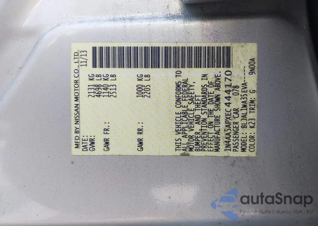 1N4AA5APXEC444170: 43251311