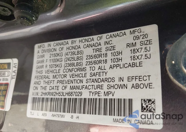 2HKRW2H53LH687029: 43250514