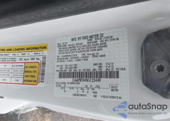 1FA6P8TH4N5123449: 43250647