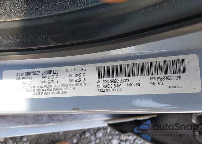 1C3CCBAB2CN191349: 43250663