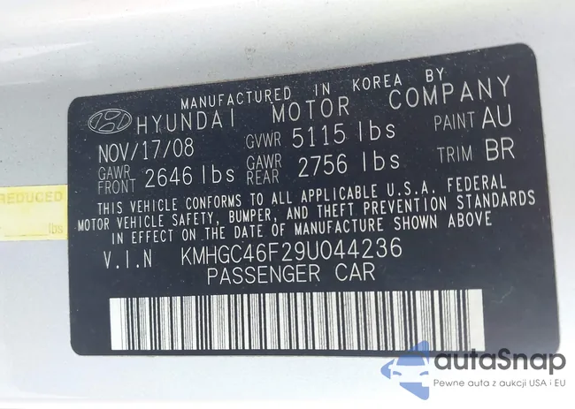 KMHGC46F29U044236: 43250778