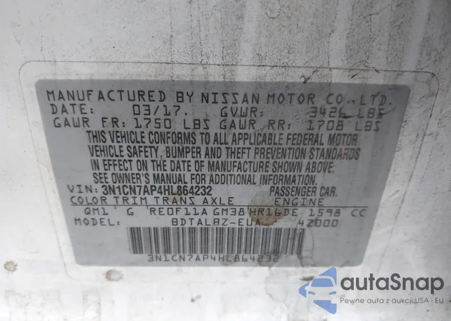 3N1CN7AP4HL864232: 43250844