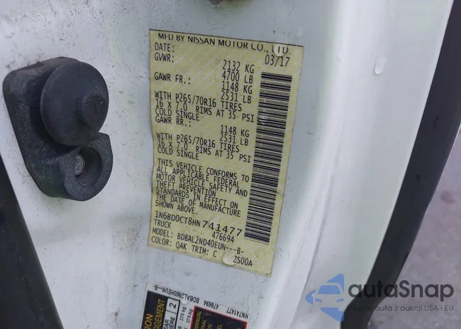 1N6BD0CT8HN741477: 43251874