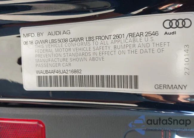 WAUB4AF46JA216862: 43251889