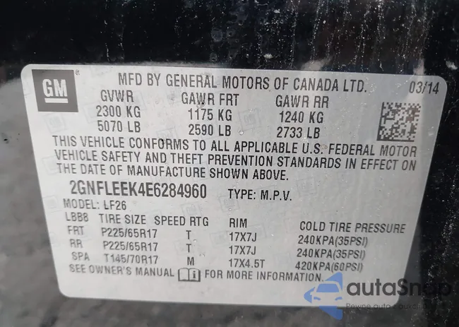 2GNFLEEK4E6284960: 43251925