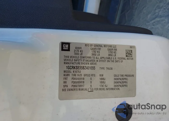 1GCRKSE35BZ401655: 43251960