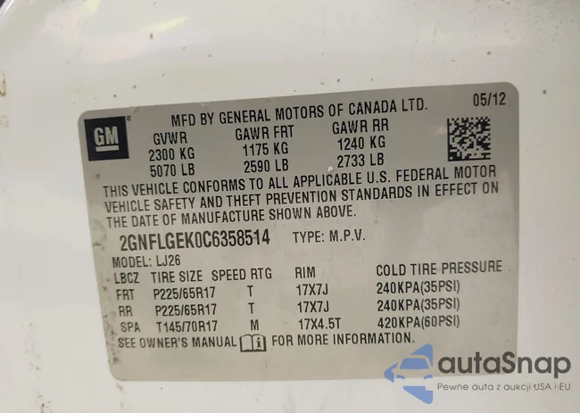 2GNFLGEK0C6358514: 43251970