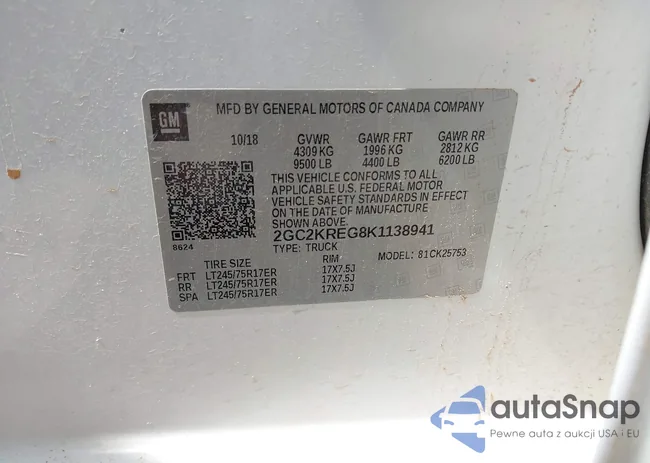 2GC2KREG8K1138941: 43252063