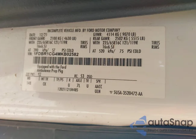 1FDBR1CG4MKB02582: 43252211