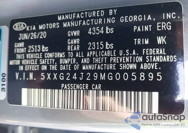 5XXG24J29MG005895: 43252332