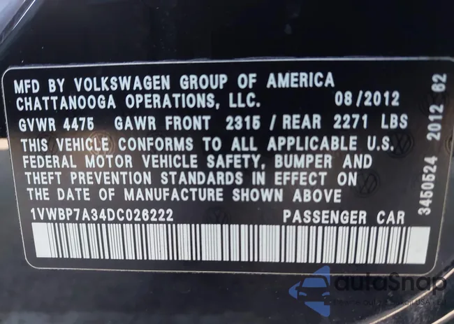 1VWBP7A34DC026222: 43252358