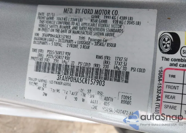 3FAHP0HA5CR157903: 43251479