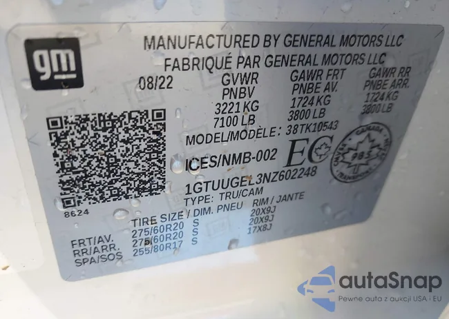 1GTUUGEL3NZ602248: 43251558