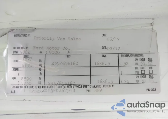 1FDZX2CM8HKA67518: 43251591