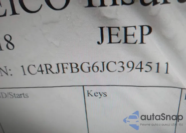 1C4RJFBG6JC394511: 43251607