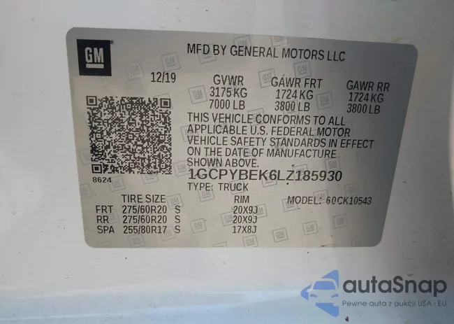 1GCPYBEK6LZ185930: 43251732