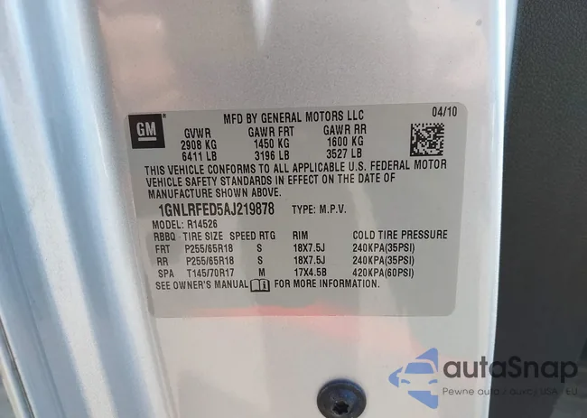 1GNLRFED5AJ219878: 43251744