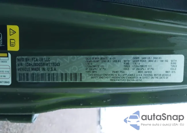 1C4HJXDG5MW713043: 43252866